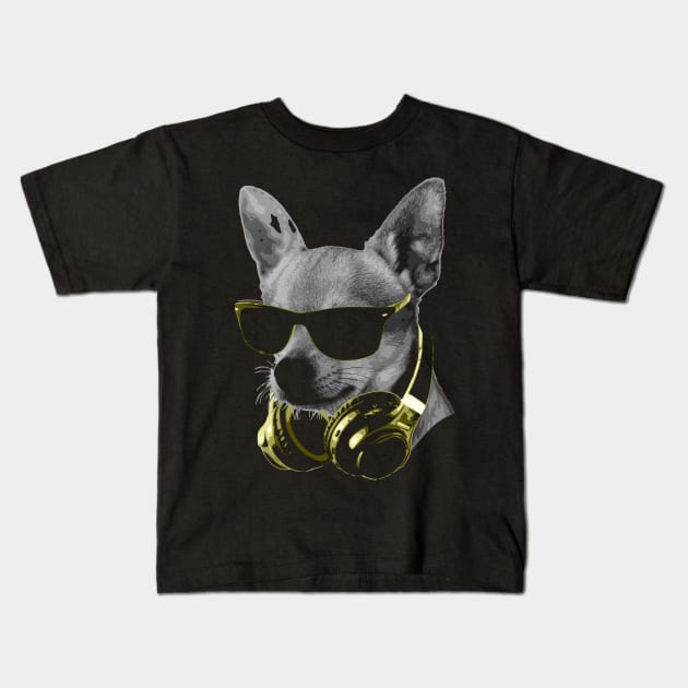 Dj Chihuahua Bling Kids T-Shirt by Nerd_art